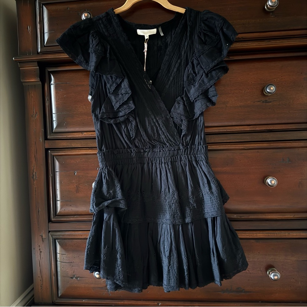 Loveshackfancy Gwen Black Ruffled Dress